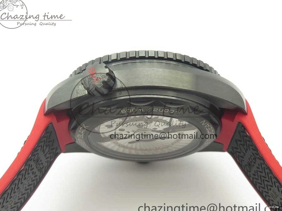 0209 Trendy Planet Ocean 45.5mm Deep Black red Real Ceramic VSF 1:1 Best Edition on Black Nylon Strap A8906 Super Clone 7986